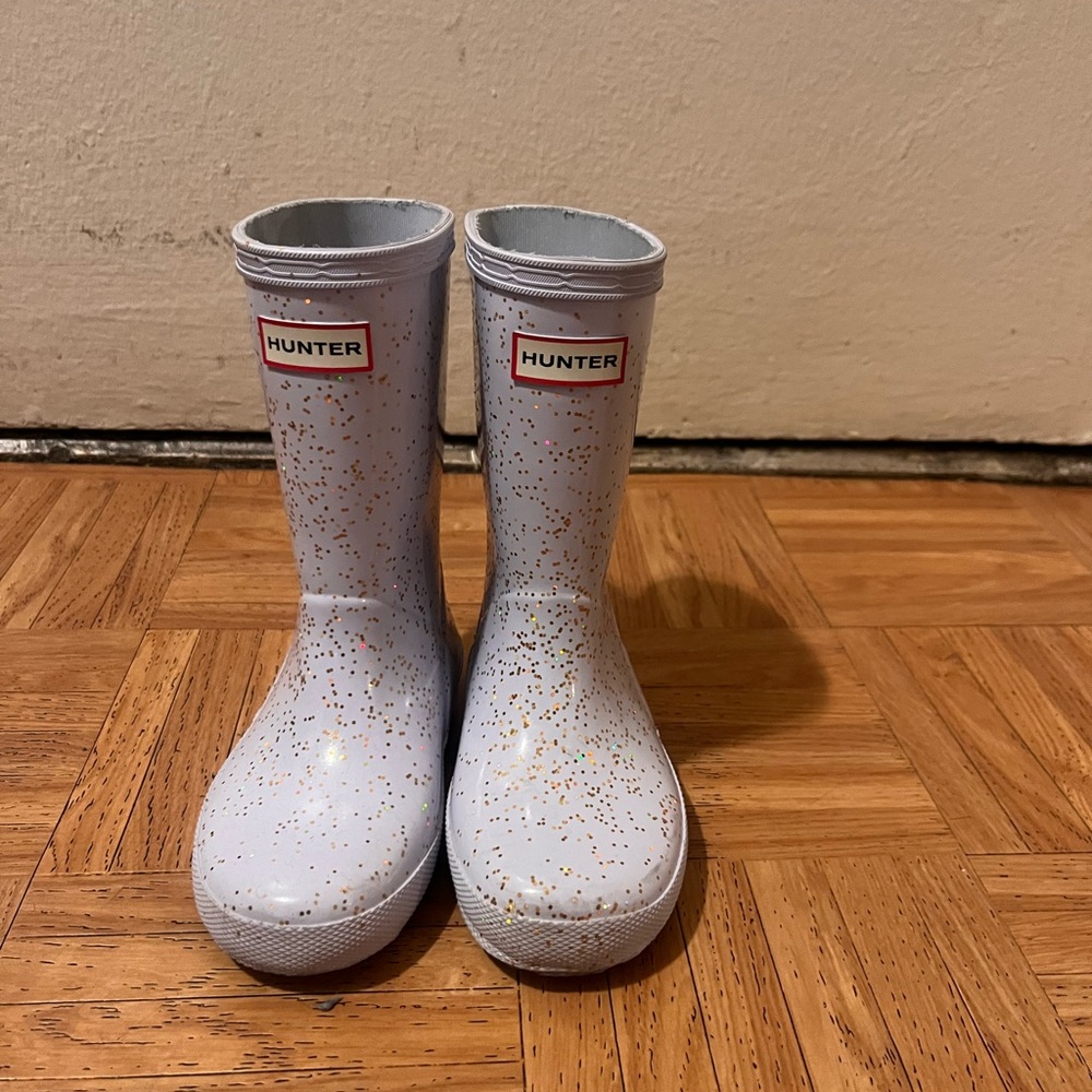 Hunter Kids' White and Gold Speckled Boots